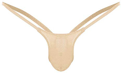 Mens Briefs Khaki 1pc Sexy Mens G-Strings Men's Thong Underwear Plain Bulge Pouch Low Rise Bikini Thongs Underpants Knickers Men Sissy Lingerie Joke Secret Gift