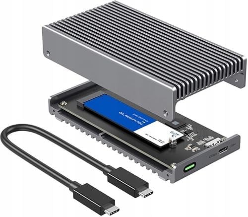 ELECTRONICA4U Caja externa para SSD M.2 NVMe, USB-C 4.0, Thunderbolt 3/4, hasta 40 Gbps, max 8TB