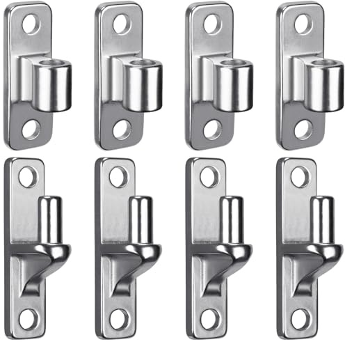 Dolibest Torscharnier Aushebescharnier 16mm Kloben auf Platte 4 Torband | 16mm Dorn mit Augenscharnier,Edelstahl Torbeschläge Wand,Zauntor Feldtor Hoftor Holzpfosten,Haken-Band Komplettes Set,272kg