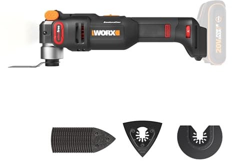 WORX Nitro WX698.9 Sonicrafter Akku Multifunktionswerkzeug 20V – bürstenloser Motor –PowerShare – zum Schneiden, Sägen, Schleifen – 10000-20000/min – ohne Akku & Ladegerät