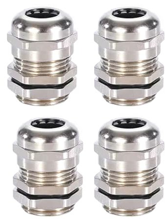 4 Pack Cable Glands, M25*1.5 Metal Waterproof Cable Glands Connector, Adjustable 13-18mm Cable Gland Joint for Junction Box Electrical Cabinet