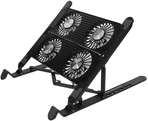 WOONEKY Supporto Laptop Gaming con Ventole USB Raffreddamento Stand Portatile Antiscivolo Design Compatto e Resistente per Notebook e Tablet