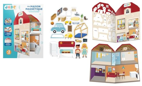 J.A.D.E - Magnetisches Buch - Thema Haus - Lernspiel - 030646 - Reise - Spiel für Kinder - Wiederanbringbare Aufkleber - Ohne Bildschirm - Geschenk - Französisches Design - Ab 3 Jahren