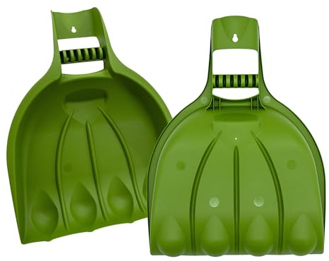 XL bladklo av plast grön – uppsättning om 2 – bladgripare handskopa 52 x 39 cm – bladspade lövsamlare lövspade bladspade trädgårdshjälp för att samla löv och grönt snitt