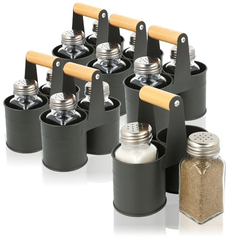 com-four® 18-teiliges Gewürzstreuer Set aus Glas, Salz und Pfeffer | Gewürzgläser mit Schraubdeckel für Küche und Gastronomie