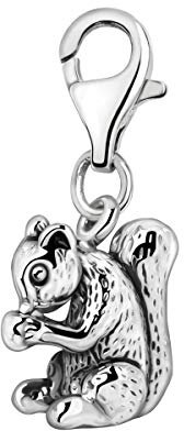 Quiges Charms Anhänger Eichhörnchen Versilbert Damen Schmuck für Bettelarmband