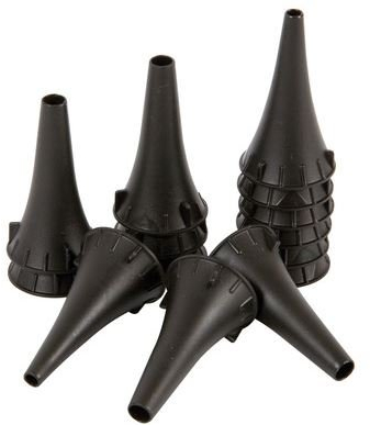 50 Schwarze ECO Einmal Ohrtrichter 4,0 mm für Heine, Kawe und Riester Otoskop