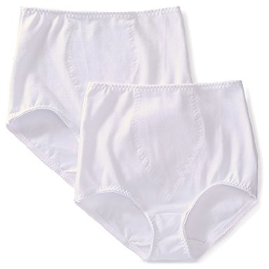 Bali womens Cotton Light Control Dfx037 2-pack shapewear briefs, White Garment/White Garment, Large US