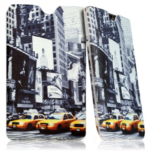 'Seluxion – Funda universal con tirador diseño de Times Square para Tablet Samsung Galaxy Tab 3 Lite 7