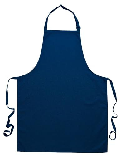 PORTWEST PolyCotton Bib Apron - Navy One Size Chef Catering Work Apron PWESTS841NVY-One Size