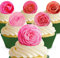 Cakeshop 12 x Vorgeschnittene und Essbare Rosa Rosen Blumen Kuchen Topper (Tortenaufleger, Bedruckte Oblaten, Oblatenaufleger)