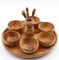 ART ESCUDELLERS Juego 6 ENTREMESERAS Redondas en Madera de Olivo Hechas a Mano. 21,5 cm x 21,5 cm x 11 cm