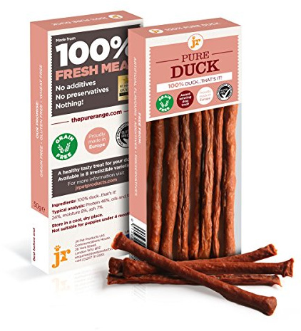 JR Pet Products 3 x 50g Pure Dried 100% Fresh Meat Sticks Dog Treat Gluten & Grain Free - DUCK