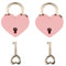 Small Metal Heart Shaped Padlock Mini Lock with Key for Jewelry Box Storage Box Diary Book,Pack of 2 (Pink)