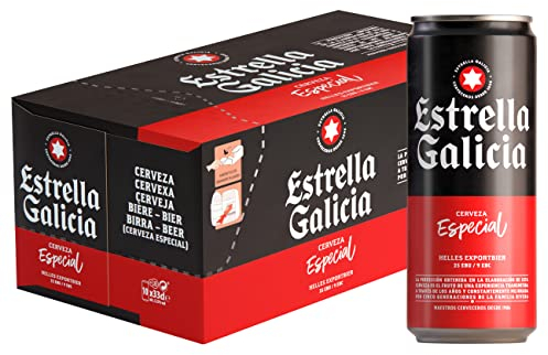 Estrella Galicia Especial - Cerveza Lager Especial, Pack de 10 Latas x 33 cl, Sabor Ligero y Amargo, Aroma a Lúpulo, 5,5% Volumen de Alcohol