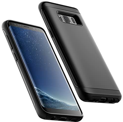 JETech Stoßfest Hülle für Samsung Galaxy S8, Zwei Layer Robust Schützend Handyhülle met Stoßdämpfung Schutzhülle (Schwarz)