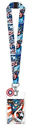 Captain America Marvel Deluxe-Schlüsselband mit Kartenhalter und Display-Clean-Dongle