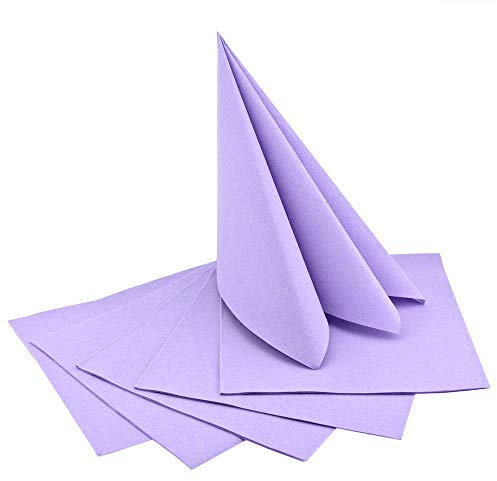 50 Stück Servietten FLIEDER 40 x 40 cm stoffähnlich 1/4 falz zum falten Hochzeit Geburtstag Dinner Mundservietten Lavendel