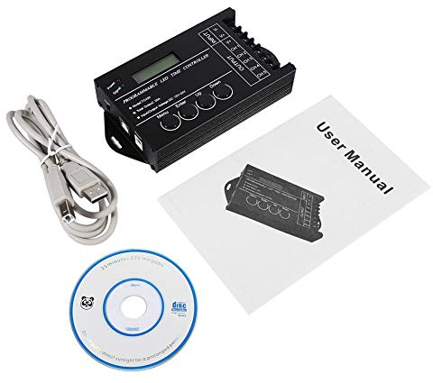 MAGT LED Zeitsteuerung Programmierbare, DC12V/24V 20A Programmierbare LED Zeitschaltuhr 5 Kanäle Farbe Einstellbar LED Controller mit CD USB Kabel