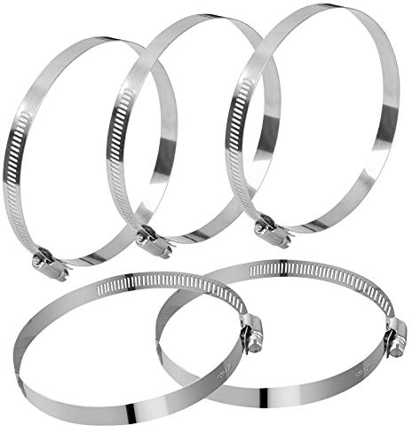 5 Stück Schlauchschellen Edelstahl, JatilEr 105-127mm Schlauchklemmen Set Edelstahl, Schlauchschelle Einstellbare Schlauchklemme für Waschmaschine, Garten, Spülmaschine, Pool, Auto