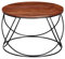 FineBuy Couchtisch Sheesham Massivholz/Metall 60 x 40 x 60 cm, Wohnzimmertisch Rund Massiv Braun, Sofatisch Modern Holztisch, Tisch Wohnzimmer Industrial