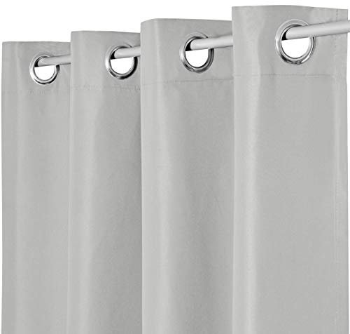 Fiora Vorhang Gardine Ösenschal Ösenvorhang Blickdicht Lichtdurchlässig Sichtschutz Fensterschal Dekoschal (140x175 cm, Hellgrau 1er Pack)