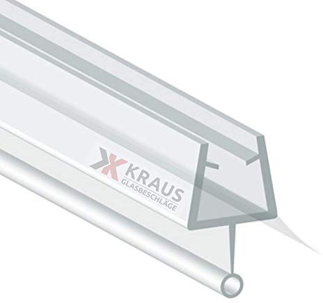 KRAUS Duschdichtung für 8-10mm Glas, 200cm - Transparent, Qualitative Duschtürdichtung/Duschlippe als Duschdichtungen für Duschtüren, kombinierbar mit einer Schwallschutzleiste Dusche