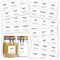 36 x Baking Collection Labels for Jars - Contemporary Printed White Sticky Labels for Kitchen Storage with Conversion Chart