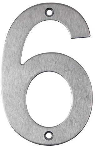 Numero civico in acciaio inox per avvitare, altezza 10 cm, numero civico design (6)