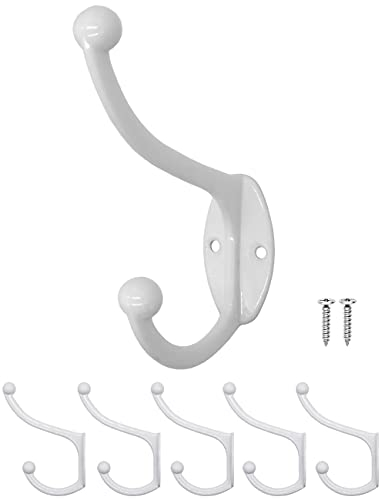 Fuxxer Klassische Garderoben-Haken, Handtuch-Haken, 5er Set, weiß