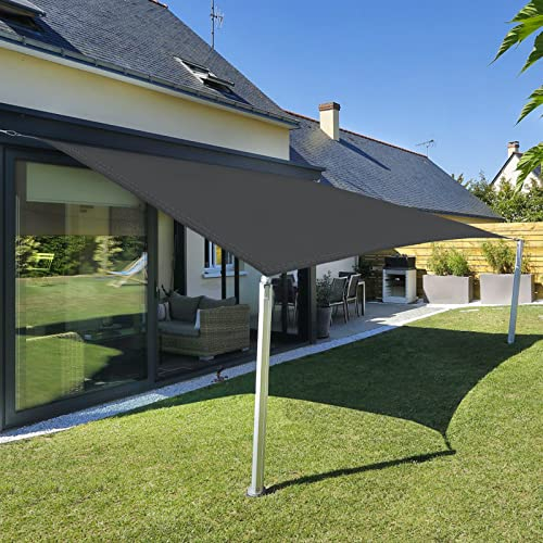 Sunnylaxx 5x5m Grafite Tenda a Vela Quadrata Ombreggiante, Impermeabile Vele Parasole Protezione UV per Esterno, Giardino e Terrazza, Piscina