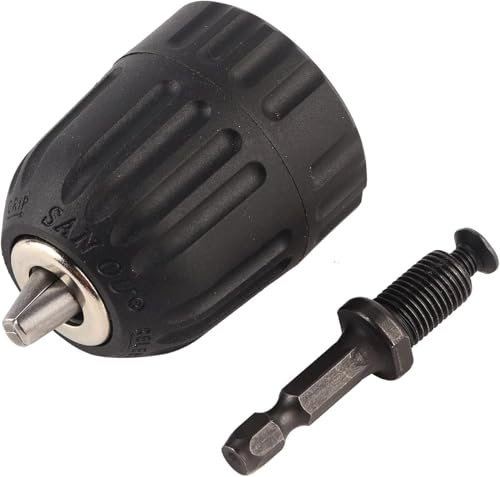Bohrfutter 3/8-24UNF 0,8-10 mm Schnellspannbohrfutter Clip mit 1/4-Zoll-Sechskantschaft-Adapter W für 9,3-mm-Achse für elektrische Akku-Bohrschrauber
