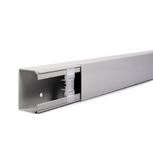 14m Kabelkanal BxH 60x40 mm, Länge 2m, Installationskanal, Leitungskanal, schraubbar, PVC grau