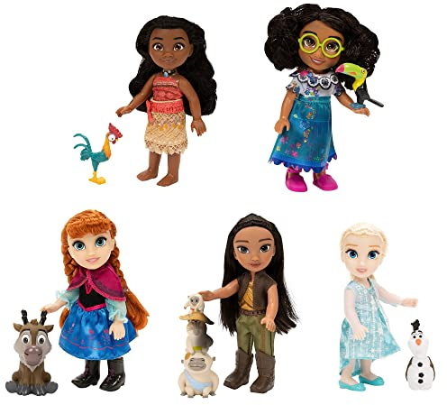 Disney Princess Disney 100 Modern Moments Multi-Princess Petite 5-Pack Gift Set, Includes Elsa, Anna, Mirabel, Raya & Moana