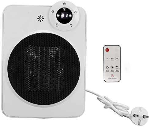 Qcwwy Chauffage pour Niche pour Chien, Chauffage Rapide pour Animaux de Compagnie avec Télécommande et Vent Frais 3 Vitesses à Faible Bruit et Grand Angle