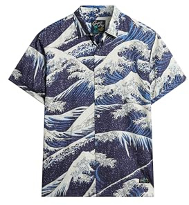 Superdry Herren Kurzärmeliges Hawaiihemd Die Große Welle XL