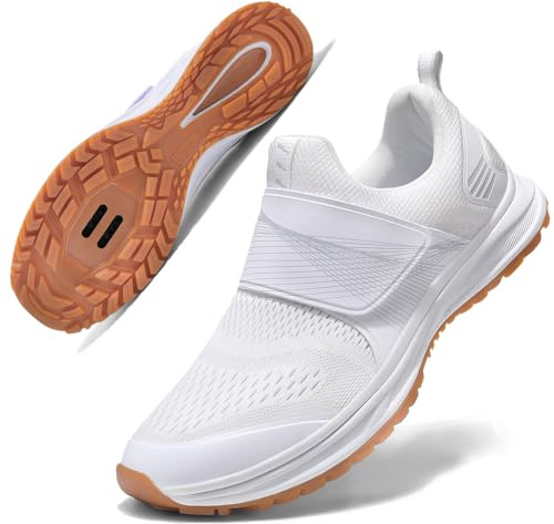 TAILORIA Damen Indoor Fahrradschuhe Atmungsaktiv Hochleistung Indoor Outdoor Fahrradschuhe - SPD Kompatibel, Weiss/opulenter Garten, 40 EU