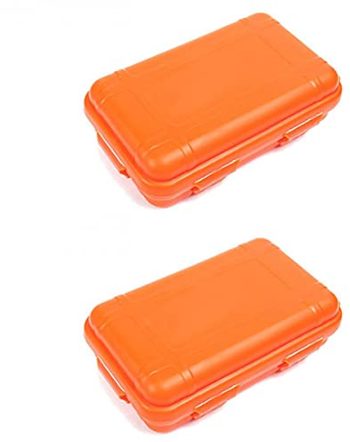 SEIWEI 2 Stück Überlebens-Aufbewahrungsboxen, 165 mm wasserdicht, stoßfest, wasserdichte Box, stoßfeste trockene Aufbewahrungsbox, Hartplastik-Schutzgriff, Tragegriff, Handyhülle (orange)