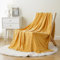 BATTILO HOME Yellow Throw Blanket for Bed Sofa Couch Chair, Mustard Chenille Knitted Throw, Soft Warm Cozy Decorative Bed Blanket, Yellow Sofa Throws, 130x170cm