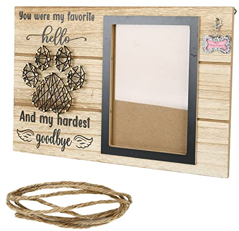 Haustiere Memorial Bilderrahmen, Katze & Hunde Haustier Holz Erinnerung Fotorahmen, Rechteckiger Bilderrahmen Gedenk für Verlust, Pet Souvenir Keepsake Gedenkgeschenke Trauergeschenk (B)