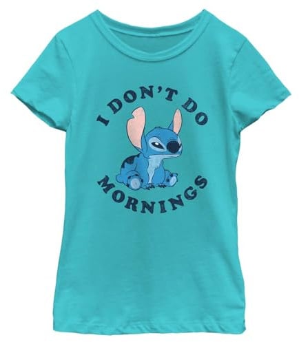 Disney Lilo & Stitch Mornings Mädchen Solid Crew Tee, rose, XL