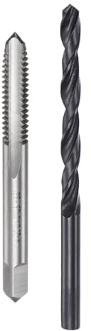 QUARKZMAN Gewindebohrer und Bohrer-Set, 1/4-20 UNC Gewindebohrer & 3/16 Schwarzoxid Spiralbohrer, Gerade Nut Gewindebohrer Gewindeschneidwerkzeug Reparaturset