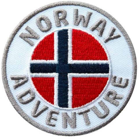 Aufnäher zum Aufbügeln oder Aufnähen, Motiv: Norwegen-Abenteuer, 7,6 cm, für Trekking, Wandern, Reisen, Souvenir, Flagge, Emblem, skandinavischer Rucksack, Geschenkflicken