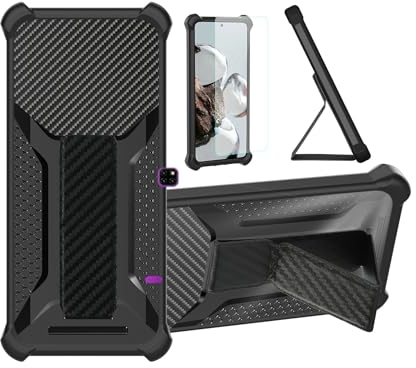 Aroepurt Hülle Für Ulefone Note 7 Hülle Case Handyhülle Schutzhülle Cover [mit gehärtetem Glas-Screen-Protector] Hybrid [Folding Support Magnetic] [Frosted Anti-Fingerprint] Schwarz