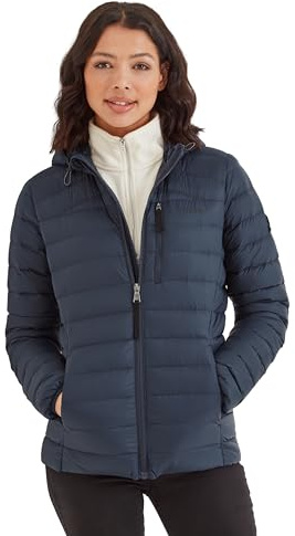 TOG24 North Women Hood Jacket RDS Duck Down Warm Insulation Packaway Travel | Coat, Insulated, Lightweight, Chest pocket, Pockets, Toggle adjusters, Walking, Doubles Up As Travel Pillow