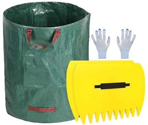 Xinhuju Pala de hojas, rastrillo manual, recogedor de hojas, recogedor de hierba, recogedor de hojas, recogedor de hojas de jardín y patio para hojas, hierba y suciedad