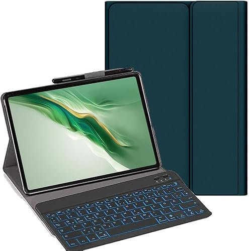 YHFZR Teclado Funda para Honor Magic Pad 2 Tablet, [Español Ñ] 7 Colores Desmontable Teclado Wireless Keyboard Case para Honor Magic Pad 2 Tablet 12,3 Pulgada, Verde