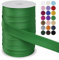 LEREATI Schrägband 25mm x 50m, Einfassband zum Nähen Doppelt Gefaltetes Stoffband aus Polyester Hemming Tape Satin, Nahtband zum Nähen Basteln Dekorationen DIY Handwerk (Grün)