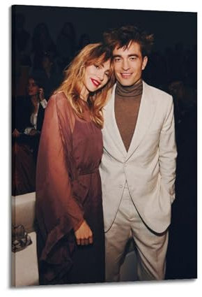 MUYAXCZEA Poster, Motiv: Robert Pattinson und Suki Waterhouse, dekoratives Gemälde, Leinwand, Wandposter und Kunstdruck, moderne Familienschlafzimmer-Dekoration, Poster, 60 x 90 cm