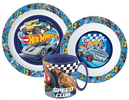 Hot Cartoon Character Dinner Tableware Set 3pcs Plate, Bowl & Mug, BPA Free re-usable Plastic Microwave Safe (Hot)